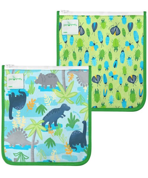 Green Sprouts Reusable Snack Bags 2 Pack - Kids Babies 6+ Months