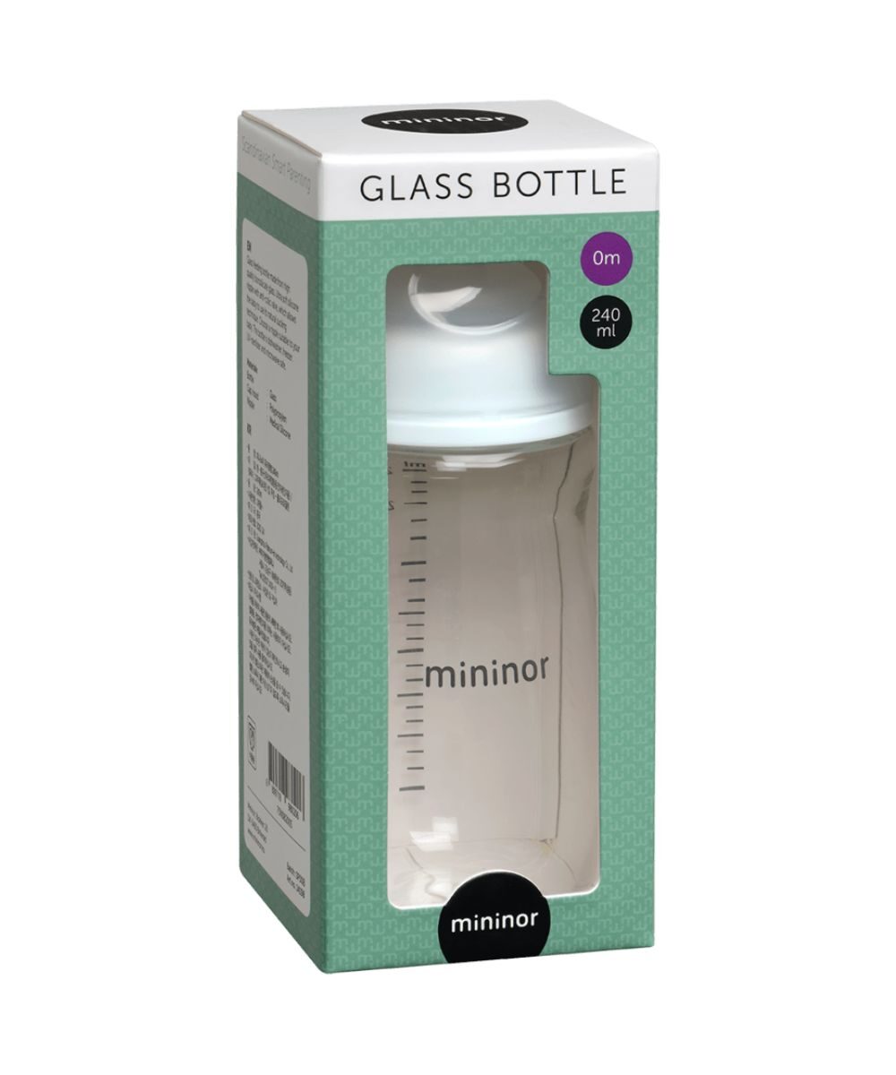 MININOR glass feeding bottle, 0 months, 240 ml,