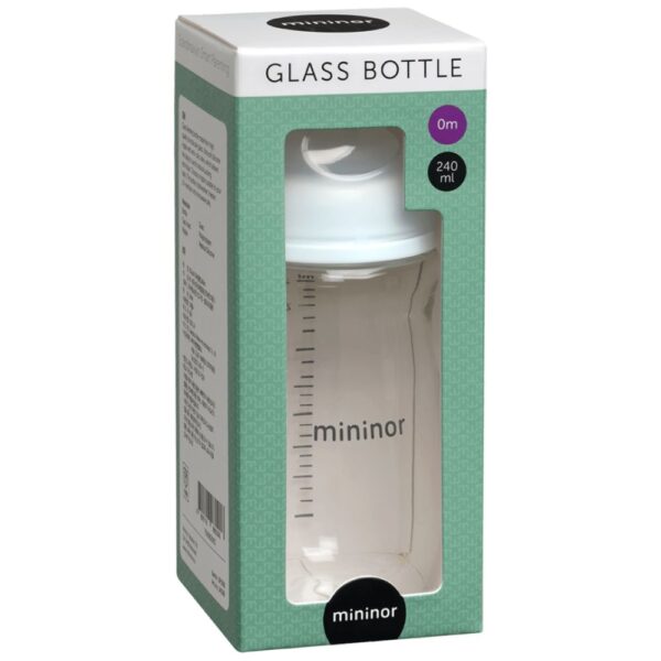 MININOR glass feeding bottle, 0 months, 240 ml,