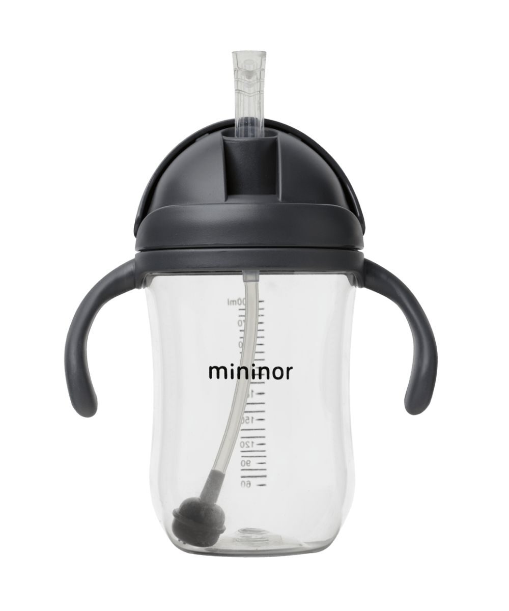 MININOR Drinking bottle with straw, Black Raven, 330 ml, 1 pc.