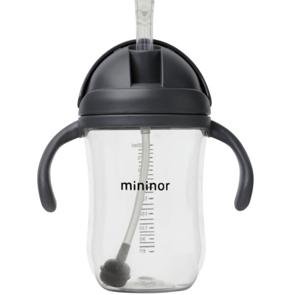 MININOR Drinking bottle with straw, Black Raven, 330 ml, 1 pc.
