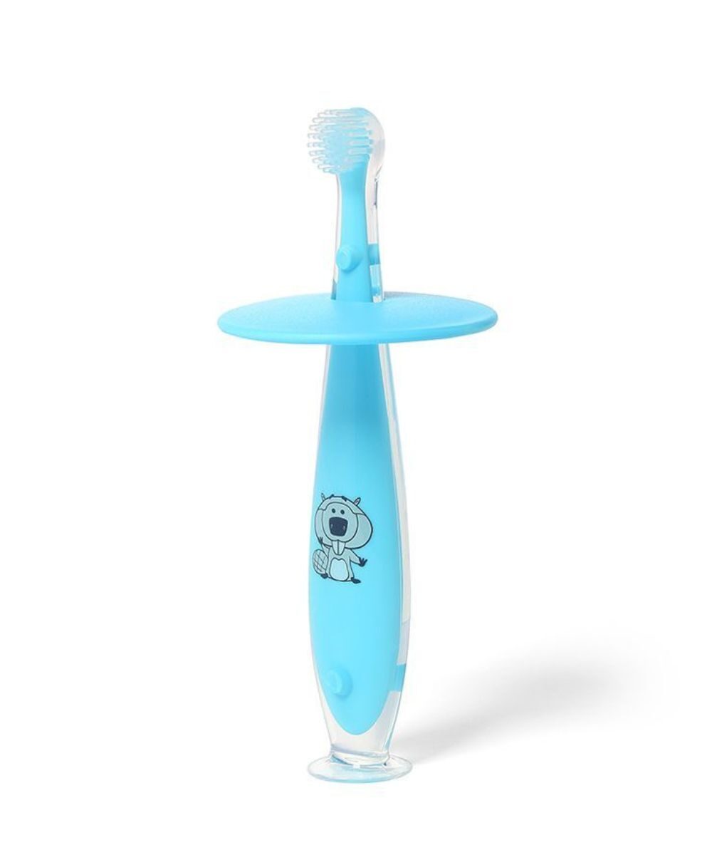 BABYONO toothbrush with suction cup, from 6 months, Blue
