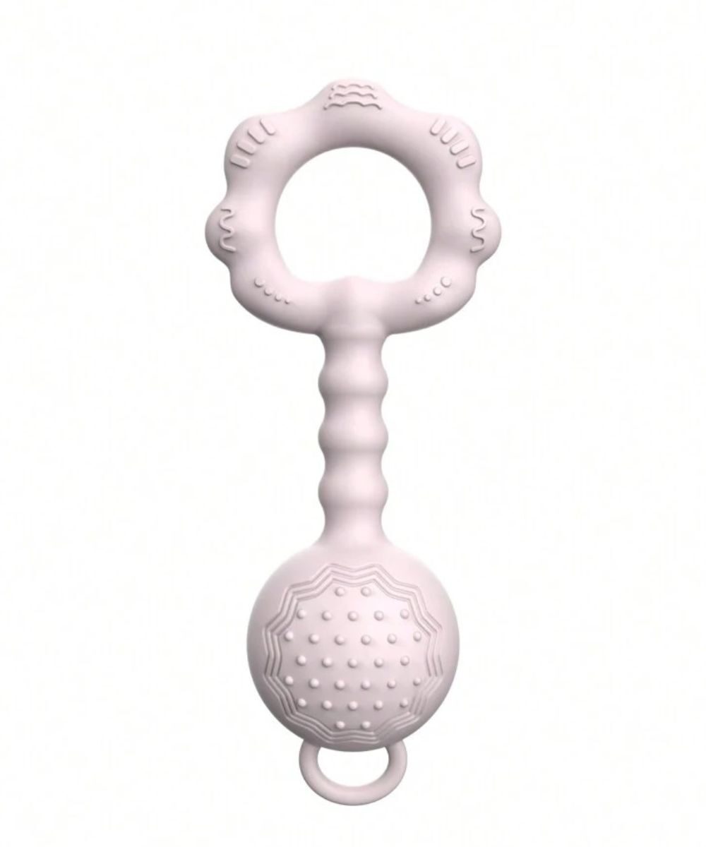 Silicone rattle / teether, Pink, 1 pcs.
