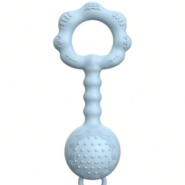Silicone rattle / teether, Blue, 1 pcs.