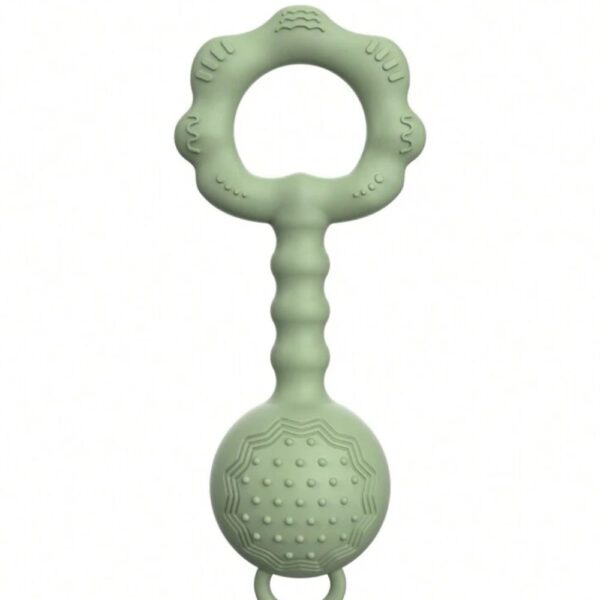 Silicone rattle / teether, Green, 1 pcs.