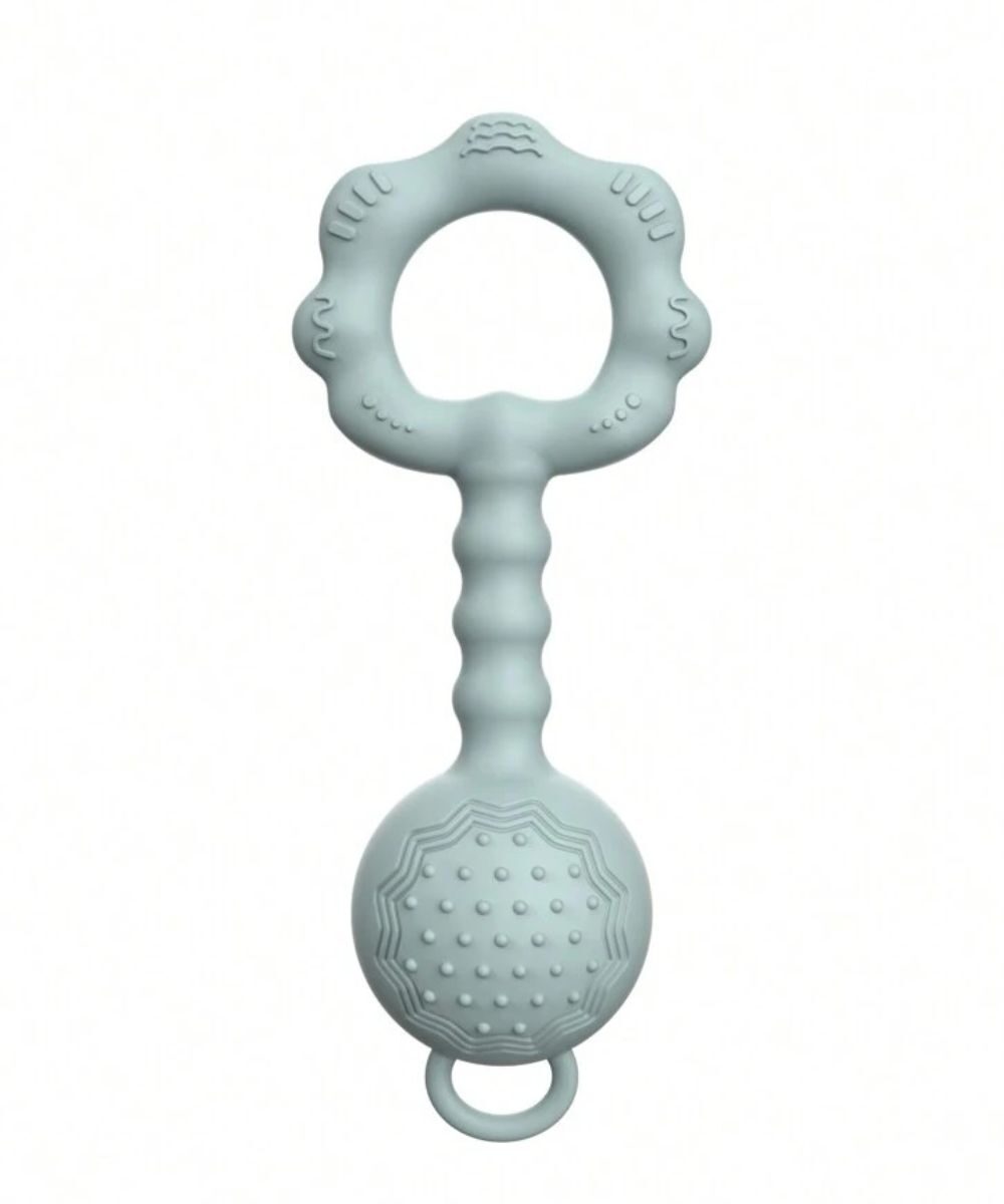 Silicone rattle / teether, Grey, 1 pcs.
