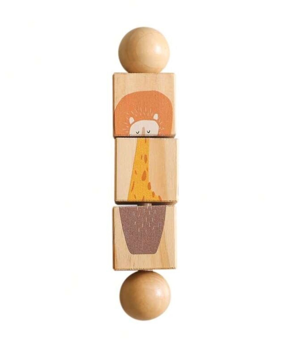 Wooden rotating rattle, 1 pc.