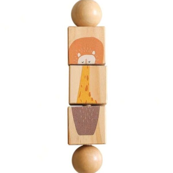 Wooden rotating rattle, 1 pc.